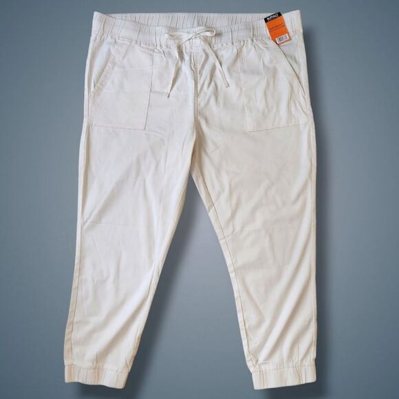 Buffalo David Bitton Women's Cream Jogger Pants Soft Pull-On Waist Plus Size XXL - Picture 3 of 11